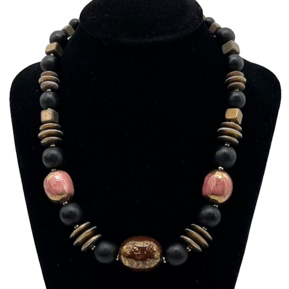 Vintage Fashion Tribal Style Necklace Ethnic Handmade Trade Beads Chunky Jewelry